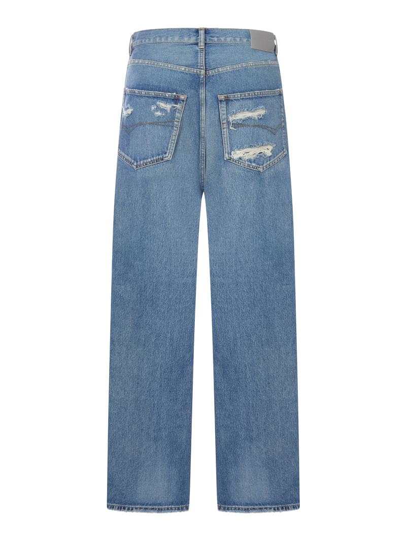 Balenciaga Men Dark Blue Organic Denim Baggy Jeans BALENCIAGA