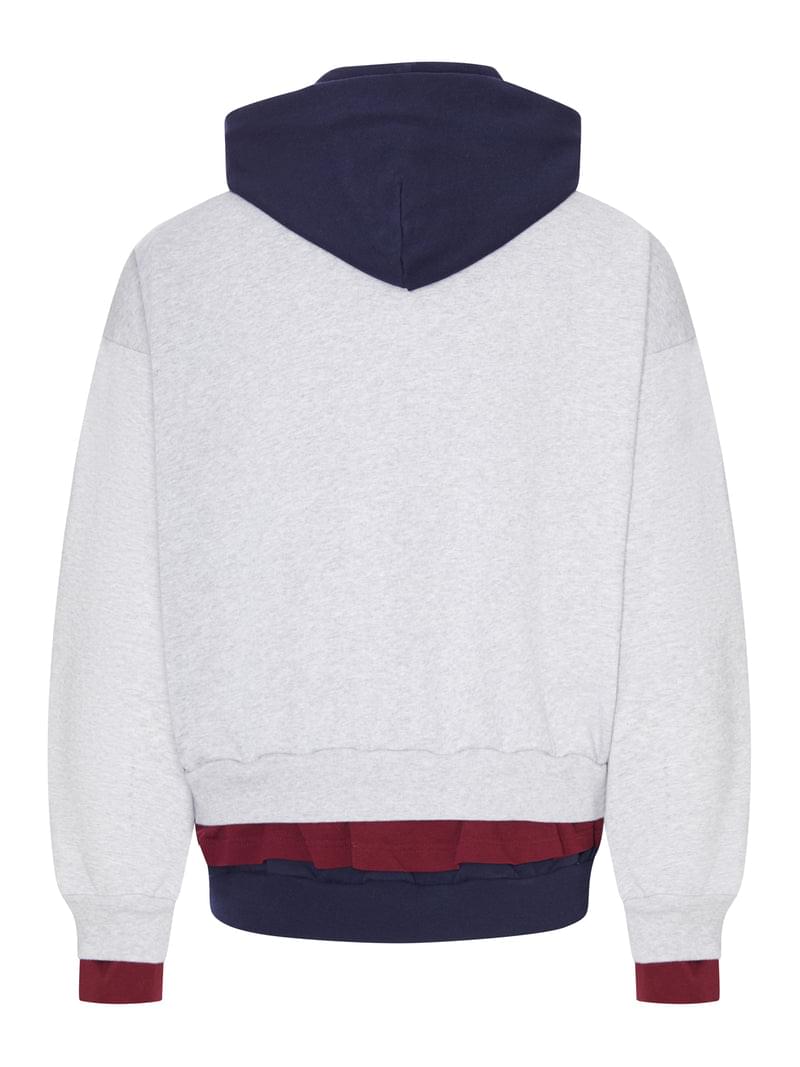 Balenciaga Men Layered Dry Molleton Hoodie With Frayed Lettering BALENCIAGA