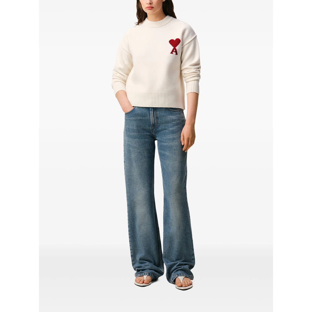 Ami Paris Neutrals Sweaters & Knitwear - Jumpers Men AMI PARIS