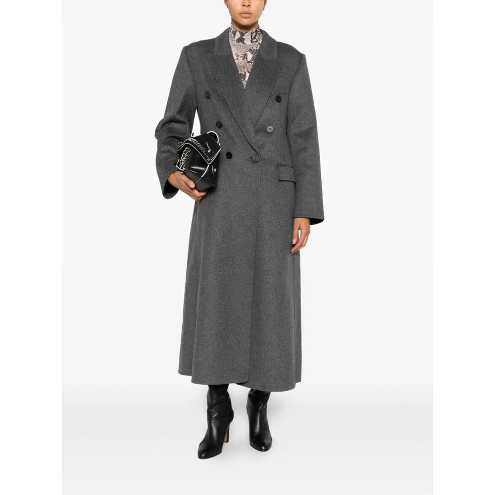 Victoria Beckham Grey Coats - Double Breasted & Peacoats Women VICTORIA BECKHAM