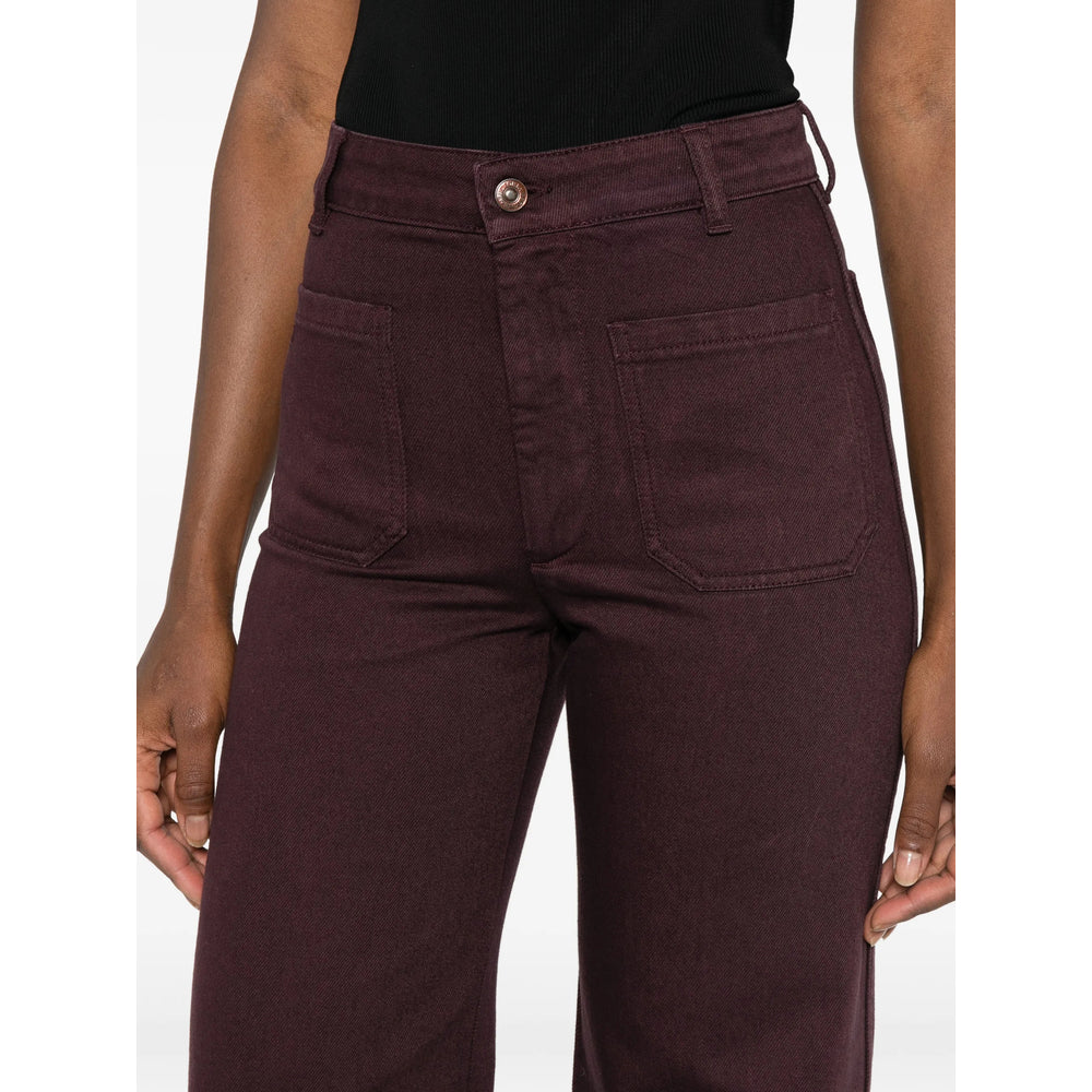 Victoria Beckham Red Denim - Wide-Leg Jeans Women VICTORIA BECKHAM