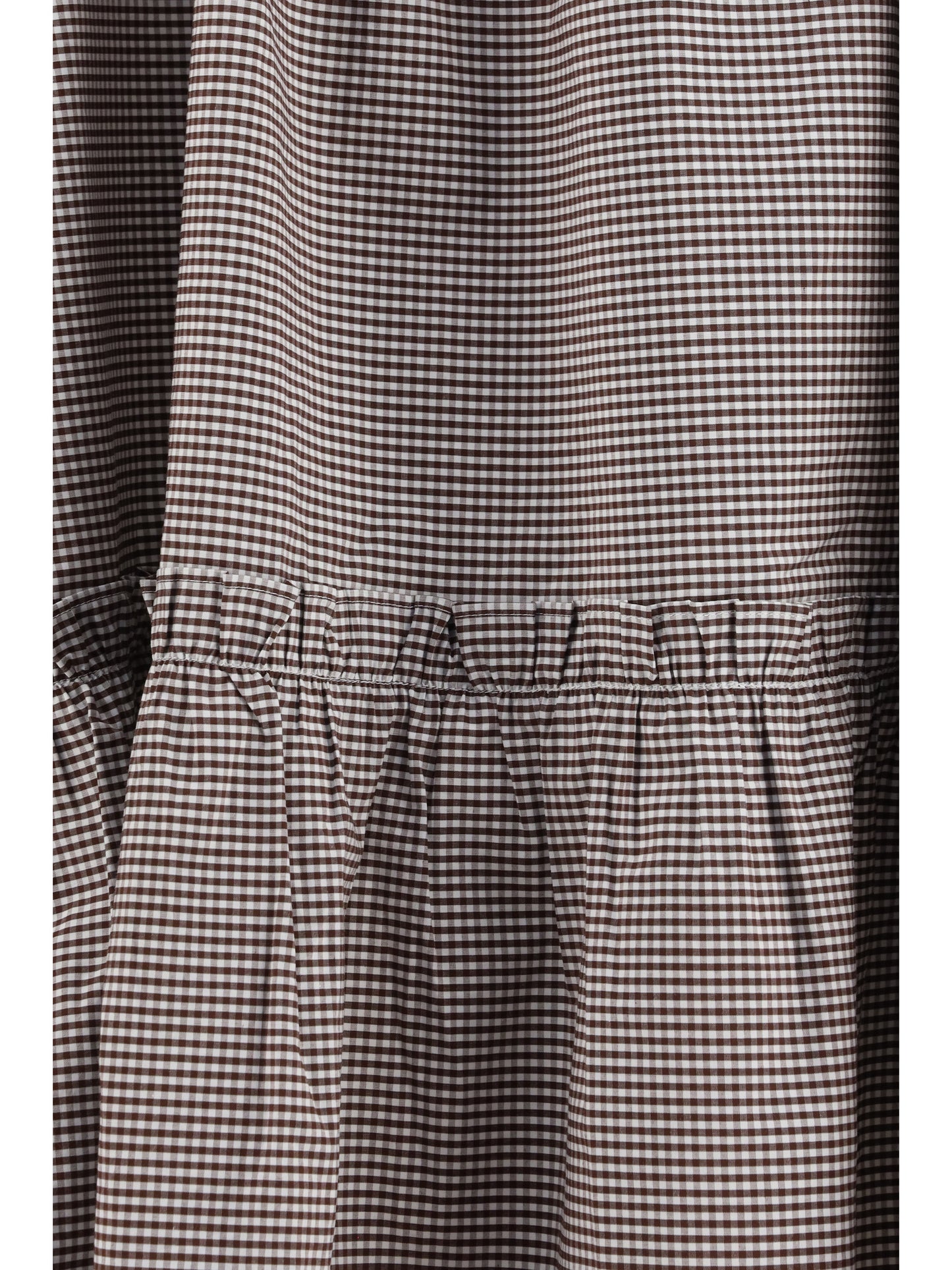 Ganni Women Checked Cotton Skirt With Gathered Waist GANNI
