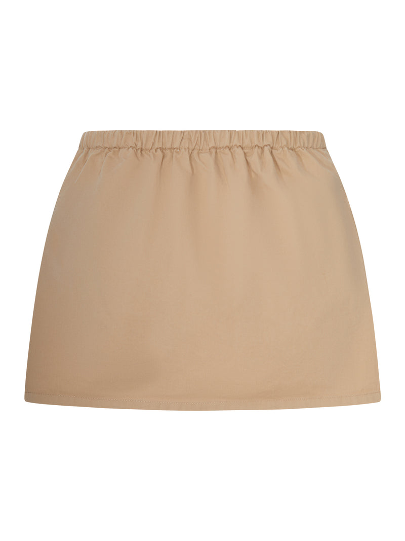 Miu Miu Women Cotton Gabardine Miniskirt With Drawstring MIU MIU