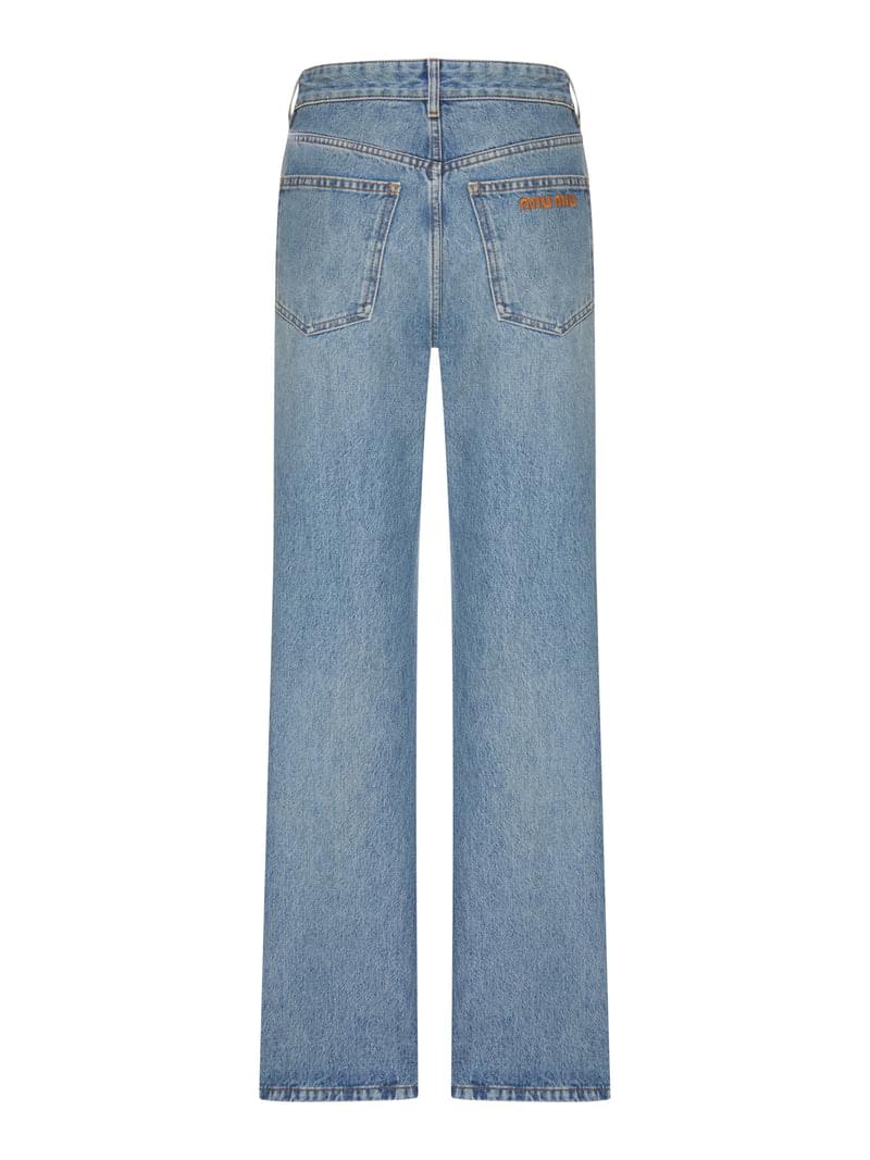Miu Miu Women Five Pocket Straight Leg Jeans MIU MIU