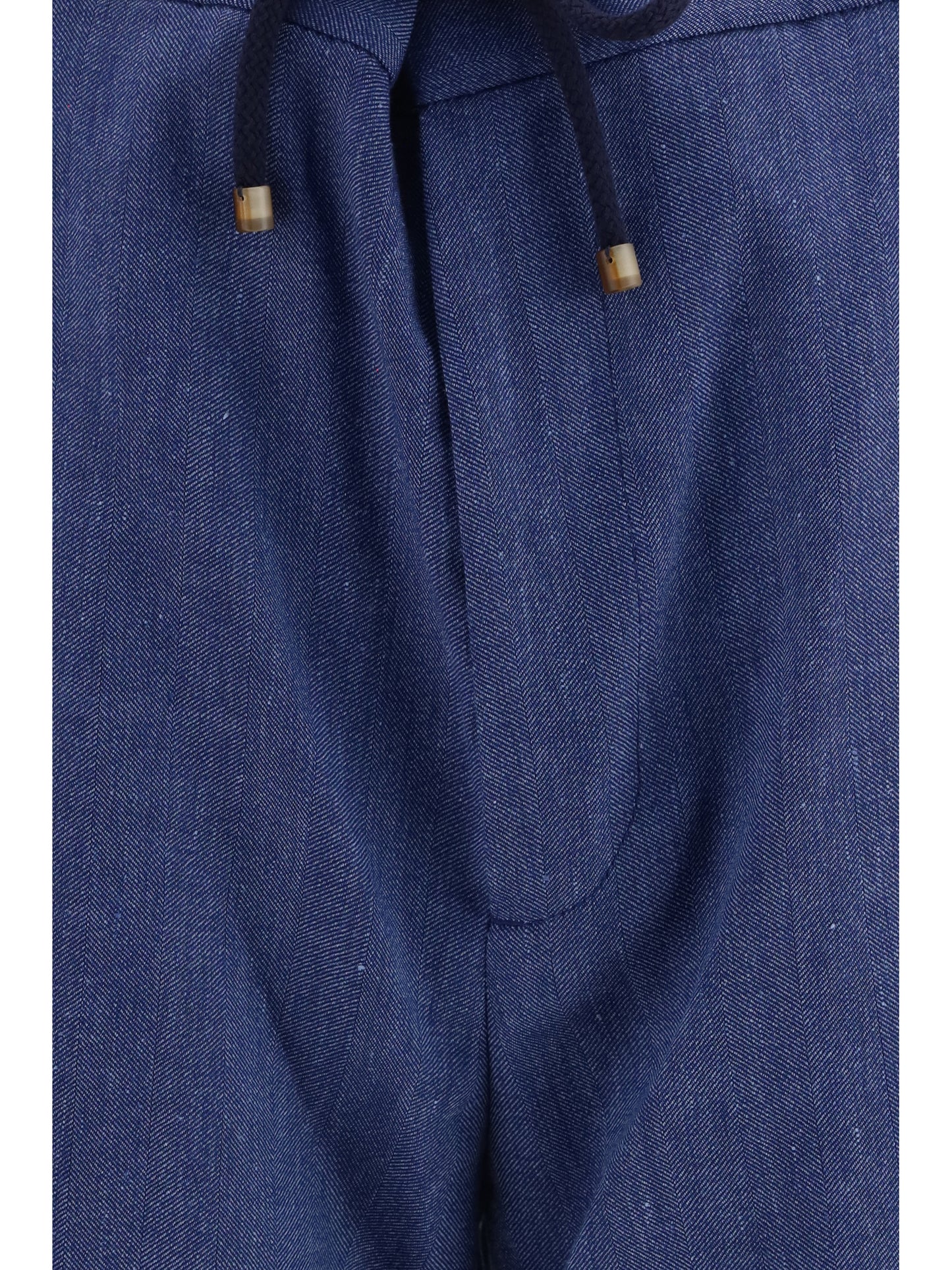 Brunello Cucinelli Men Linen And Virgin Wool Chevron Bermuda Shorts BRUNELLO CUCINELLI