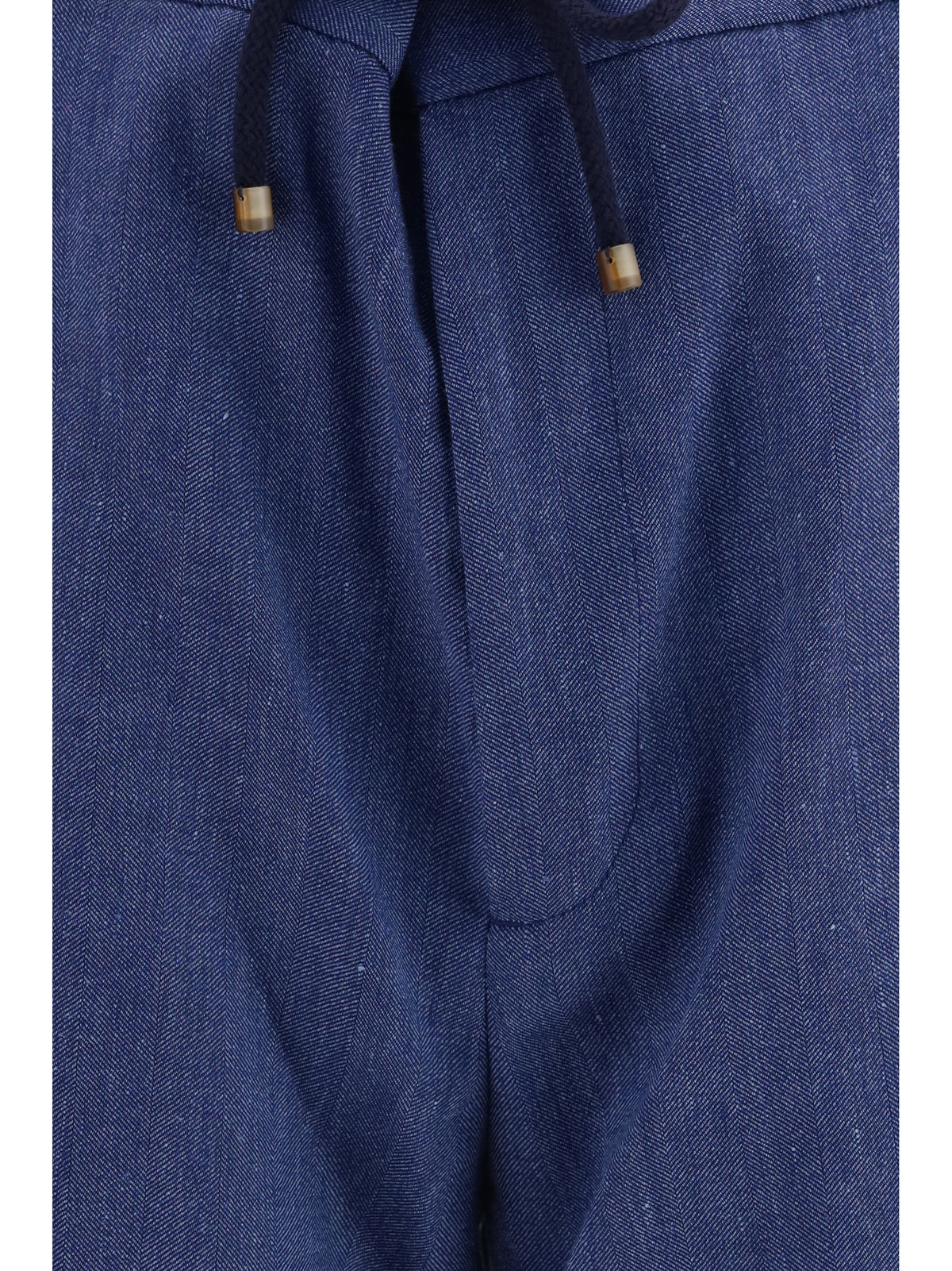 Brunello Cucinelli Men Linen And Virgin Wool Chevron Bermuda Shorts