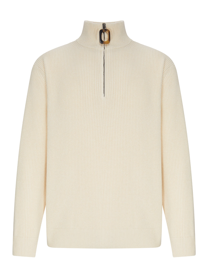 J.W.Anderson Men Ribbed Sweater With High Neck And Zip J.W. ANDERSON