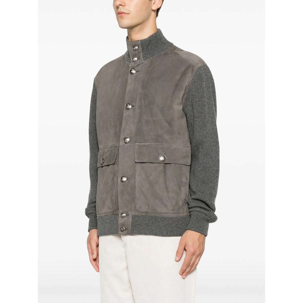 Brunello Cucinelli Grey Jackets - Leather Jackets Men BRUNELLO CUCINELLI