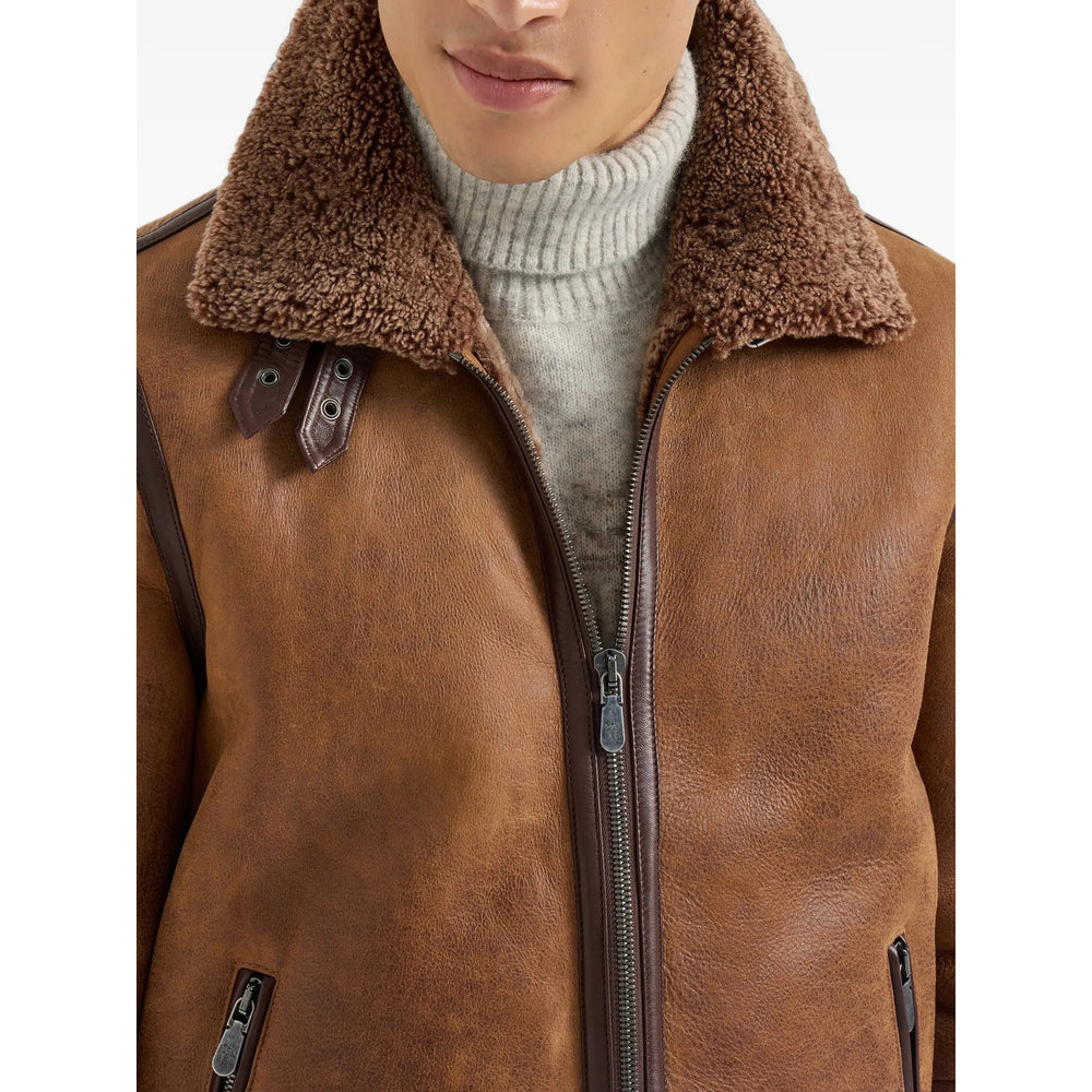 Brunello Cucinelli Brown Jackets - Leather Jackets Men BRUNELLO CUCINELLI