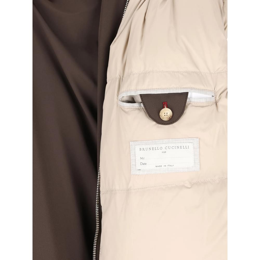 Brunello Cucinelli Brown Jackets - Hooded Jackets Men BRUNELLO CUCINELLI