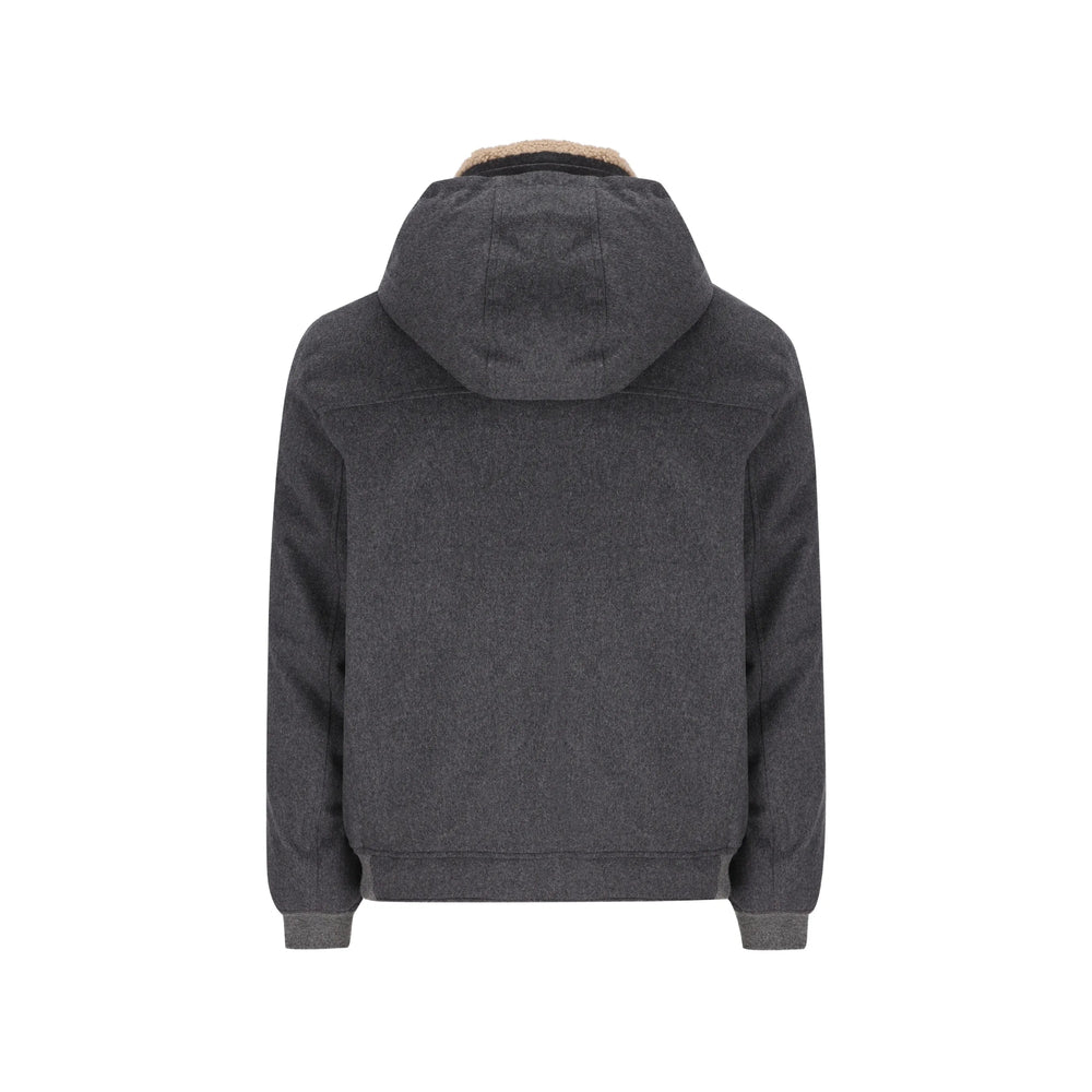 Brunello Cucinelli Grey Jackets - Hooded Jackets Men BRUNELLO CUCINELLI