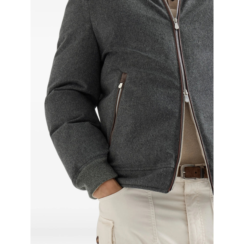 Brunello Cucinelli Grey Jackets - Hooded Jackets Men BRUNELLO CUCINELLI