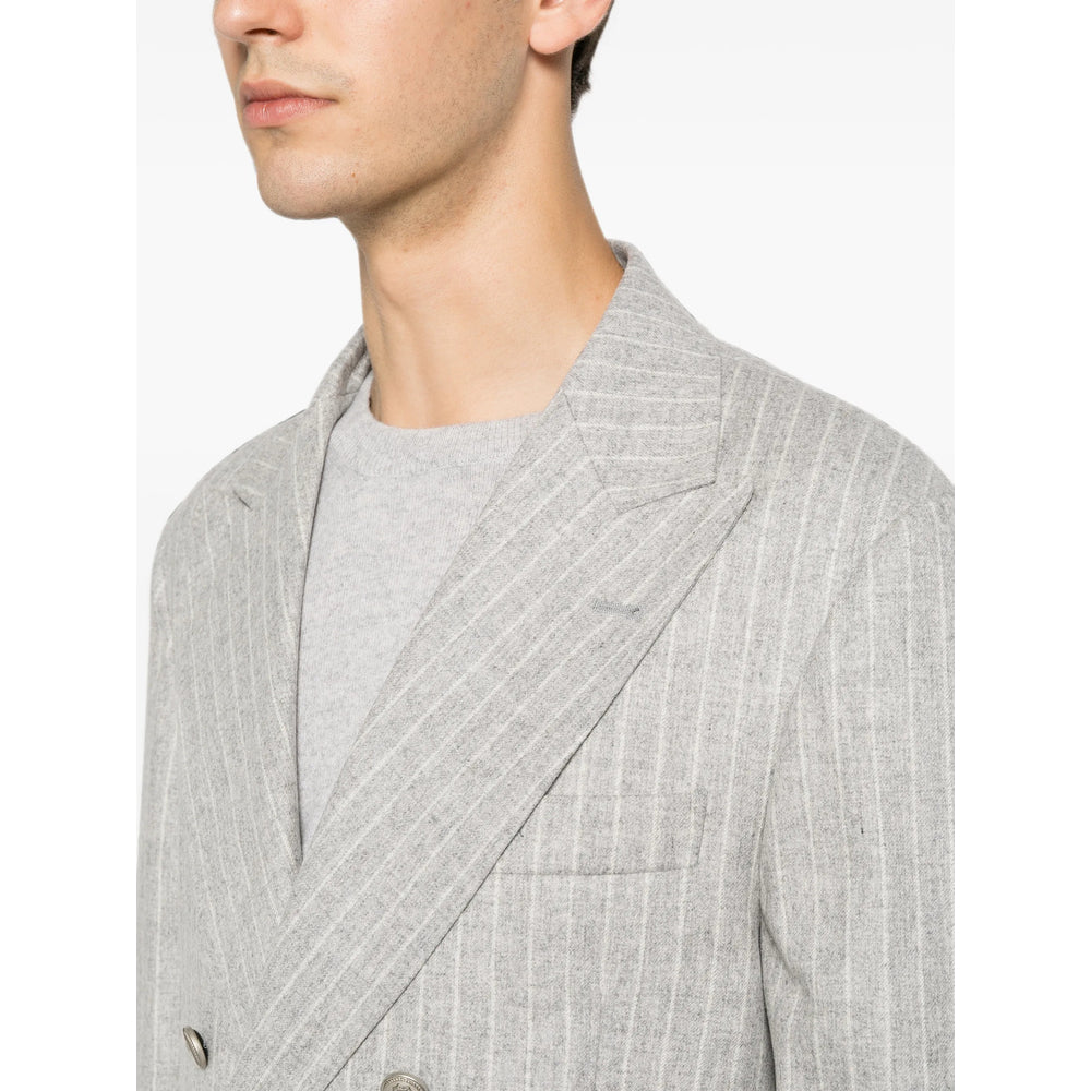 Brunello Cucinelli Grey Jackets - Blazers Men BRUNELLO CUCINELLI