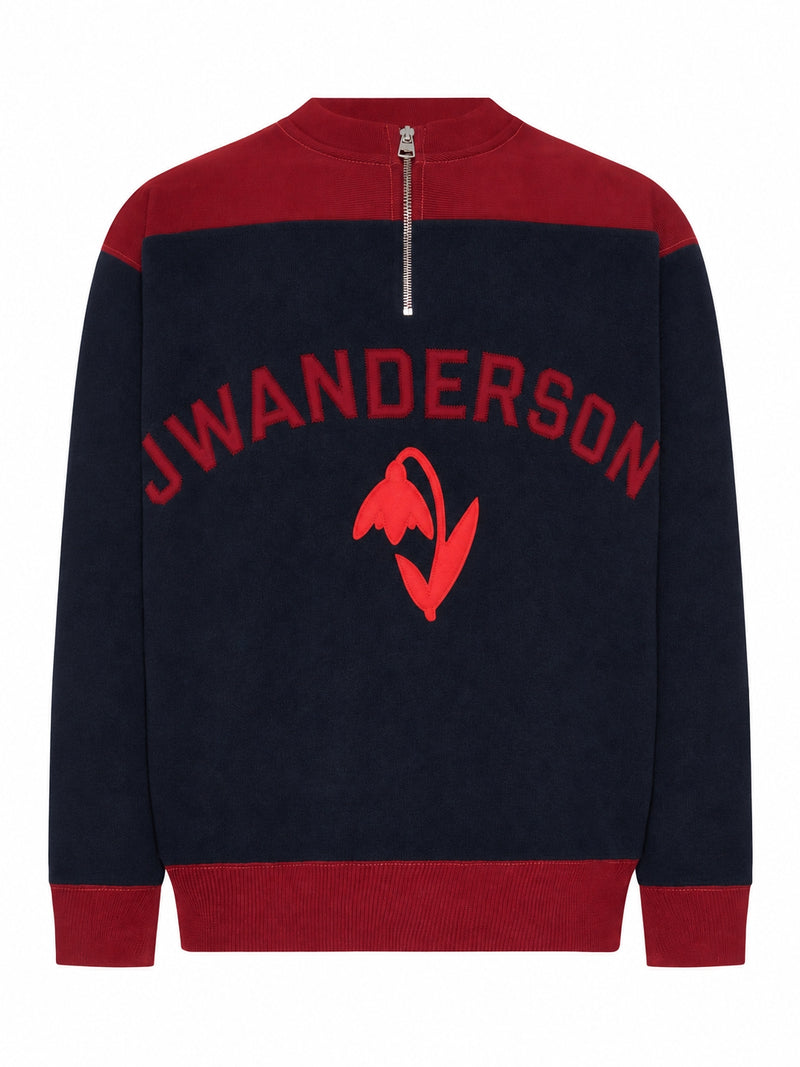 J.W.Anderson Men Color-Block Zip-Detail Crew-Neck Sweatshirt J.W. ANDERSON