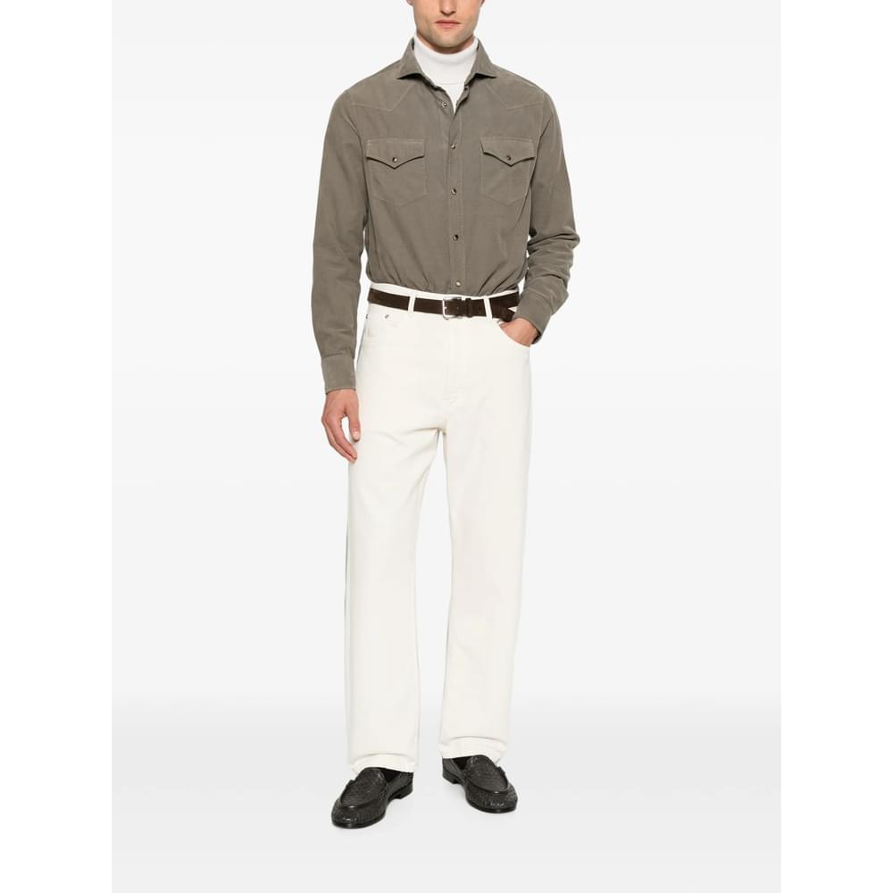 Brunello Cucinelli Green Shirts Men BRUNELLO CUCINELLI