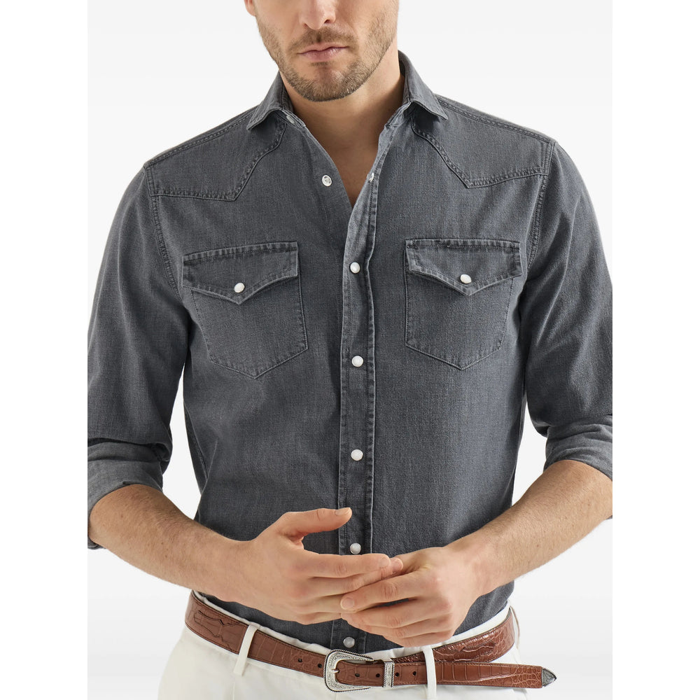 Brunello Cucinelli Grey Shirts Men