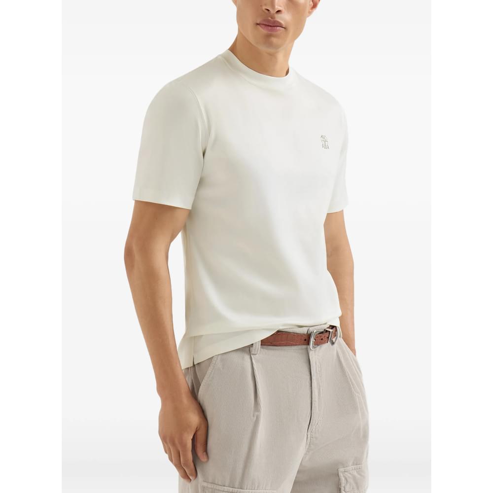 Brunello Cucinelli White T-Shirts & Vests - T-Shirts Men BRUNELLO CUCINELLI
