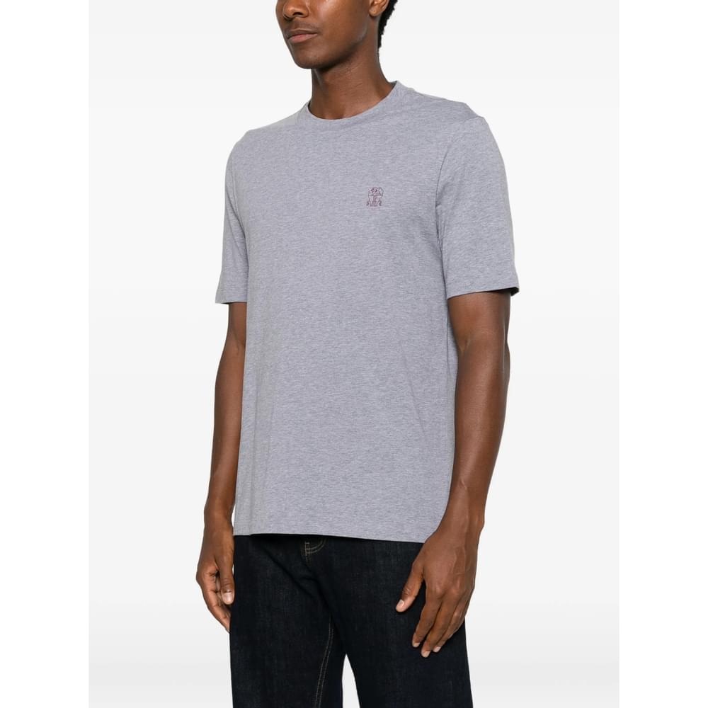 Brunello Cucinelli Grey T-Shirts & Vests - T-Shirts Men BRUNELLO CUCINELLI