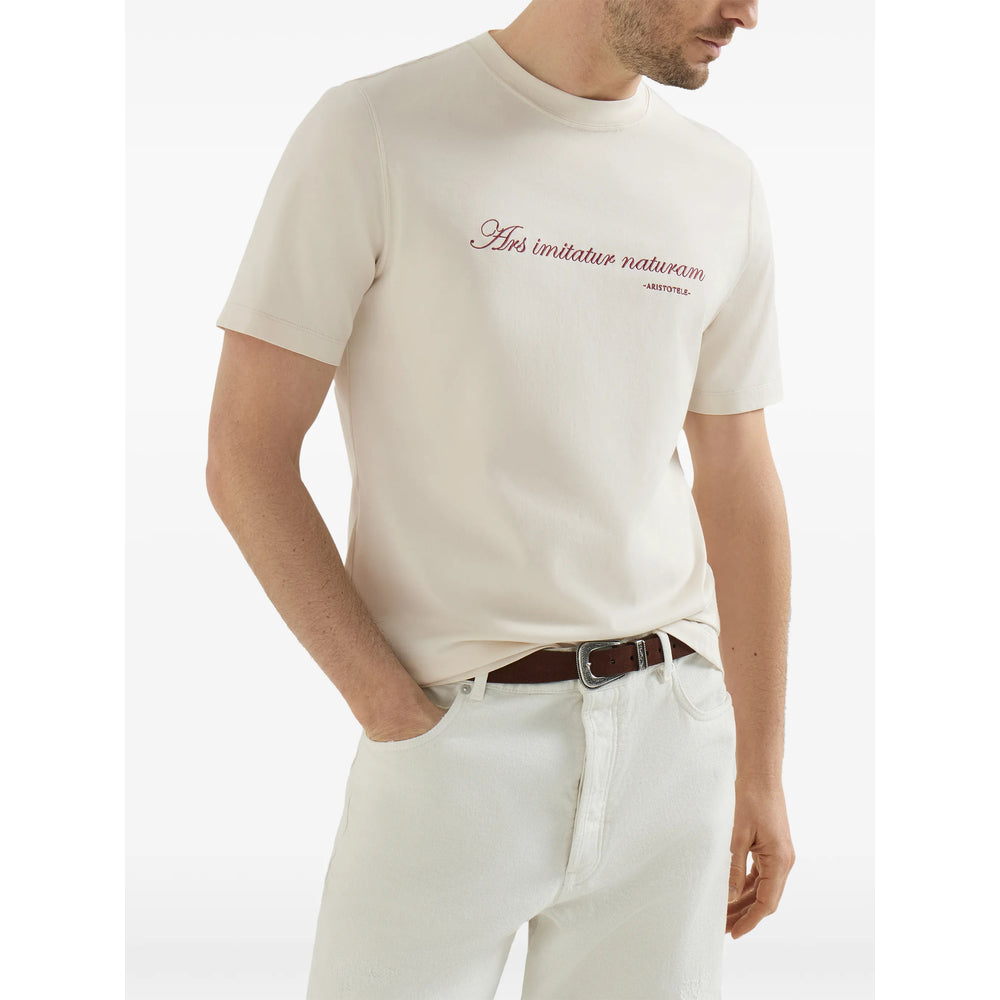 Brunello Cucinelli Neutrals T-Shirts & Vests - T-Shirts Men BRUNELLO CUCINELLI