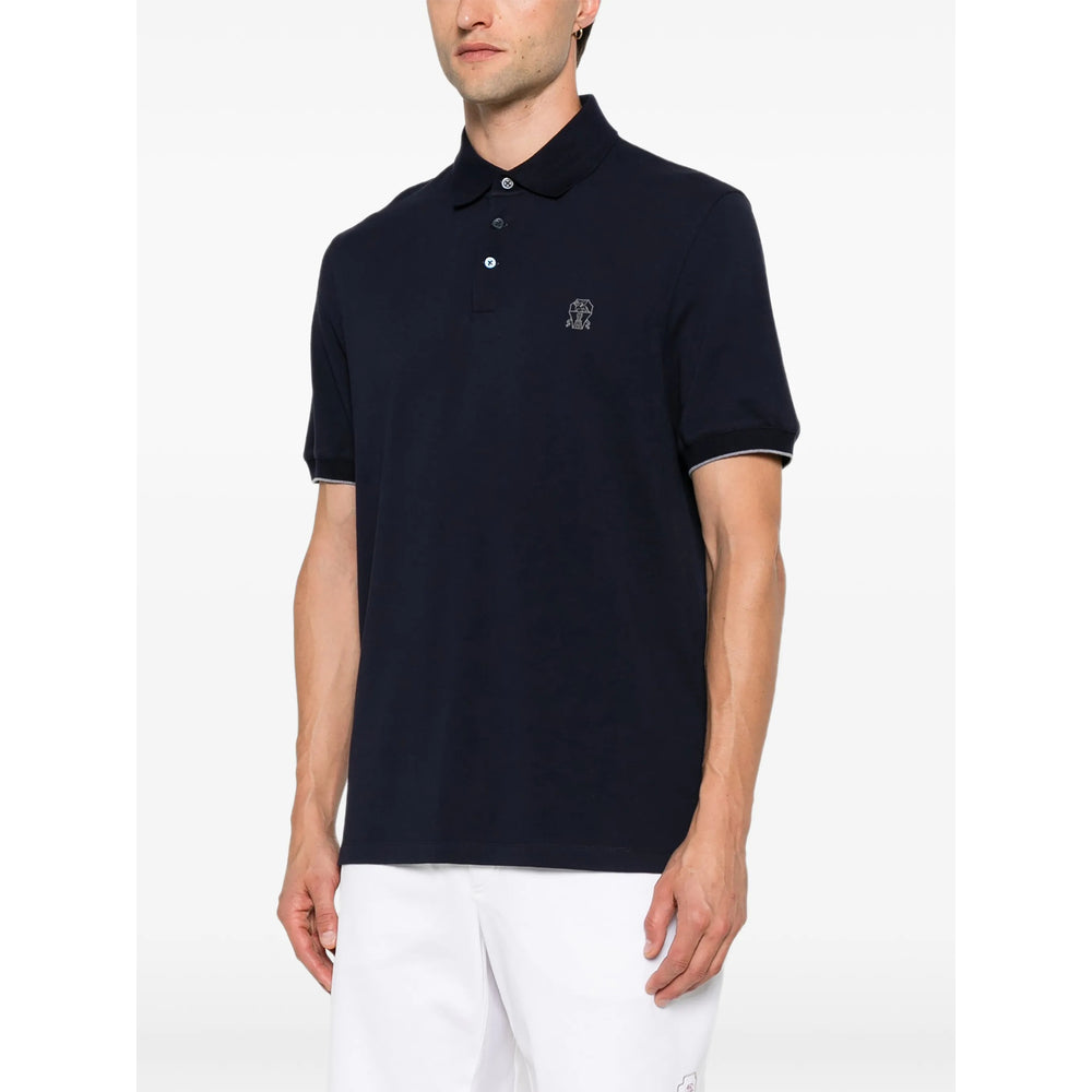 Brunello Cucinelli Blue Polo Shirts Men BRUNELLO CUCINELLI