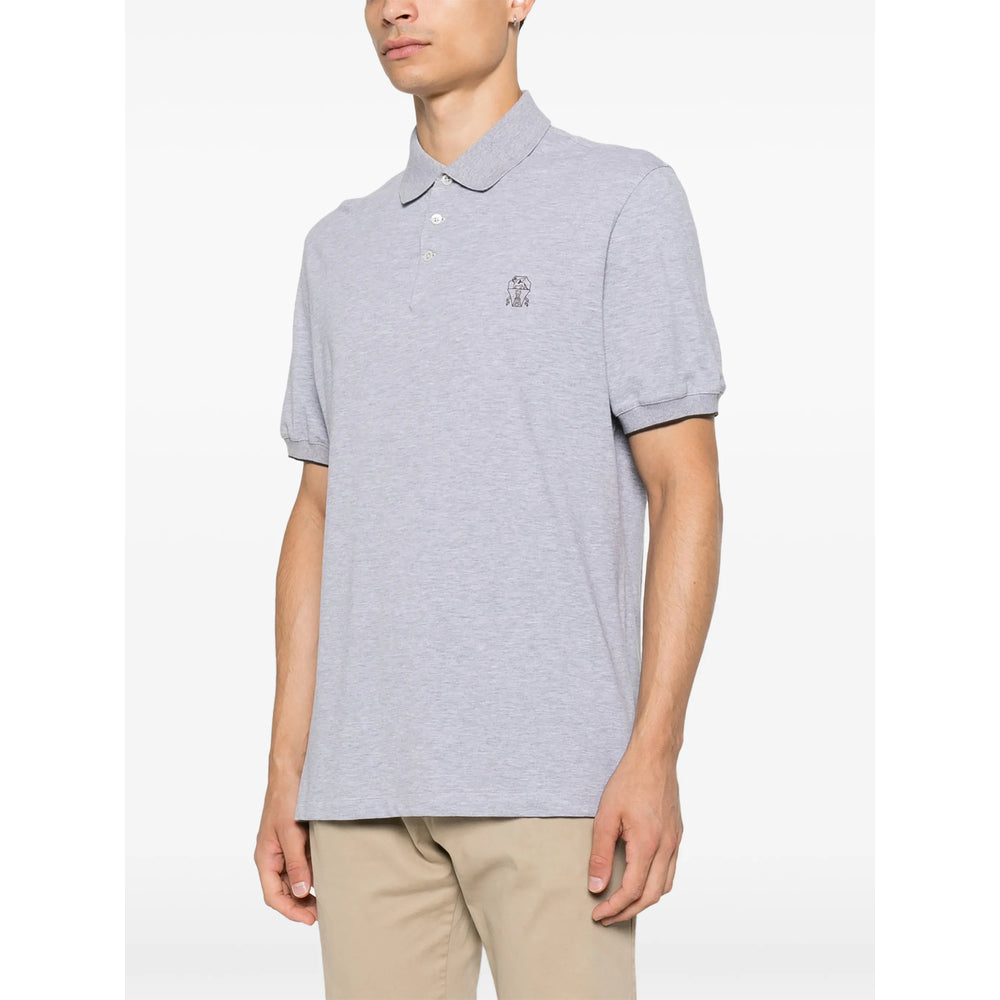 Brunello Cucinelli Grey Polo Shirts Men BRUNELLO CUCINELLI
