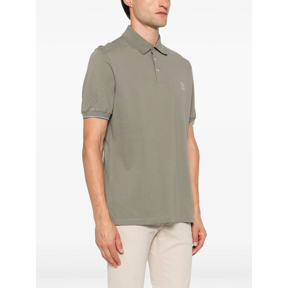 Brunello Cucinelli Green Polo Shirts Men BRUNELLO CUCINELLI