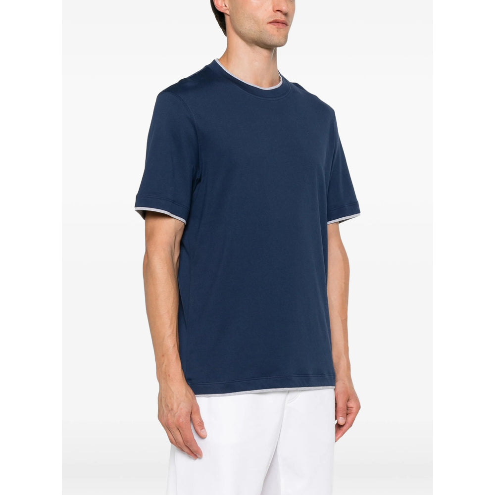 Brunello Cucinelli Blue T-Shirts & Vests - T-Shirts Men BRUNELLO CUCINELLI