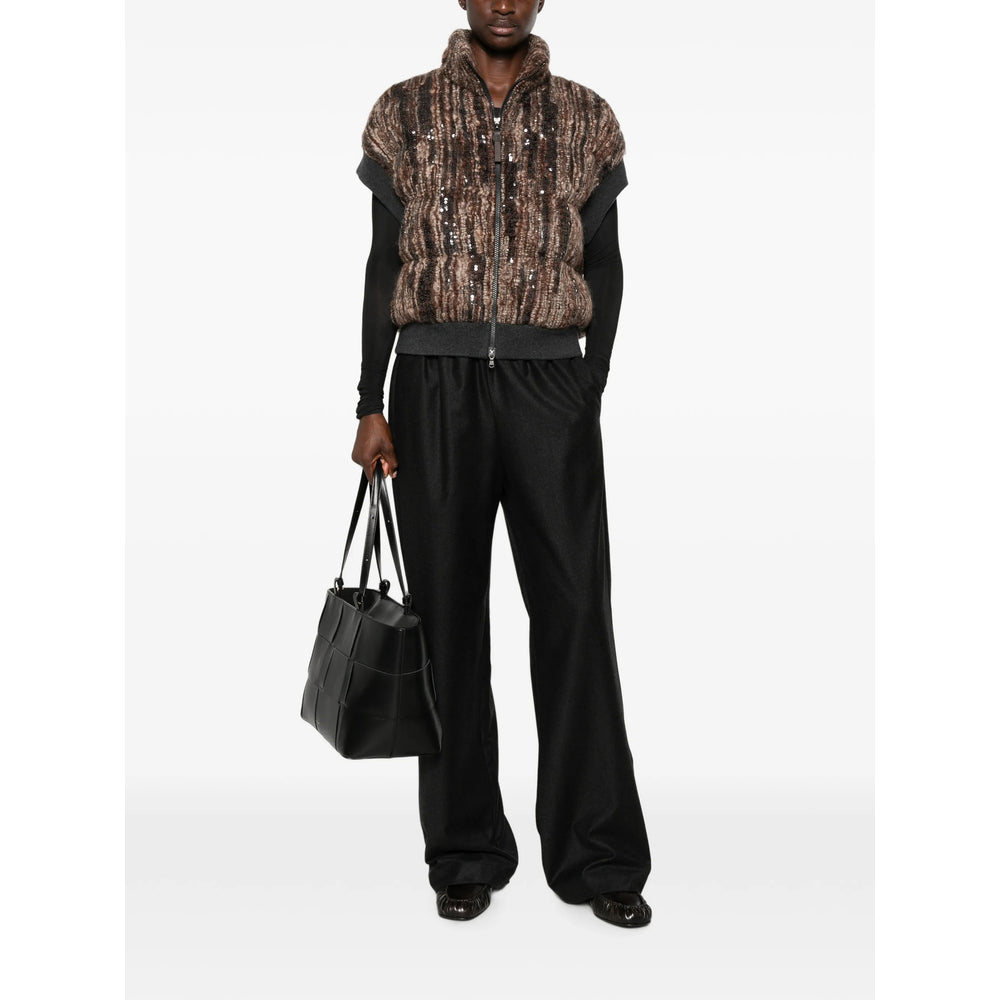 Brunello Cucinelli Brown Jackets - Waistcoat & Gilets Women BRUNELLO CUCINELLI