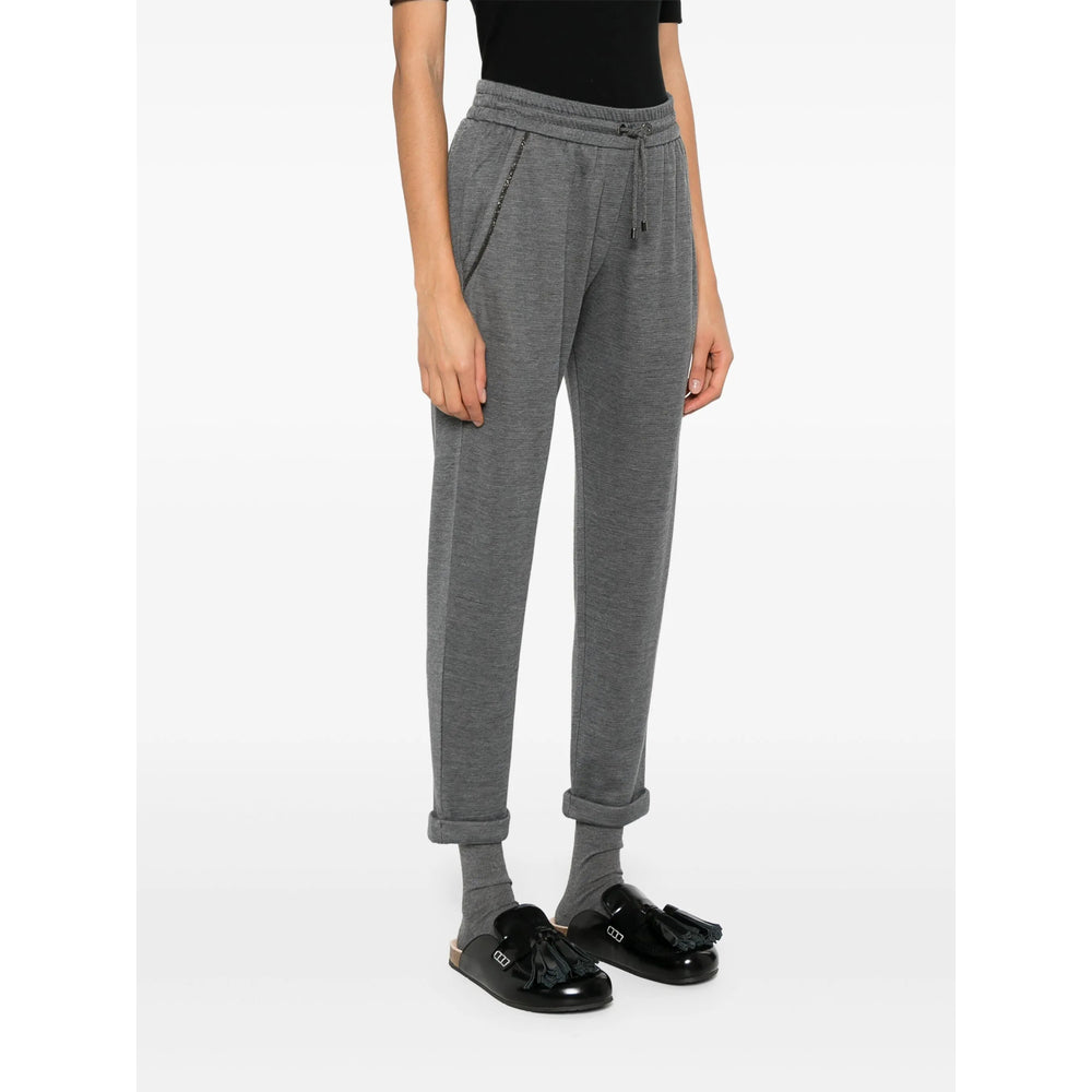 Brunello Cucinelli Grey Trousers - Track Pants Women BRUNELLO CUCINELLI