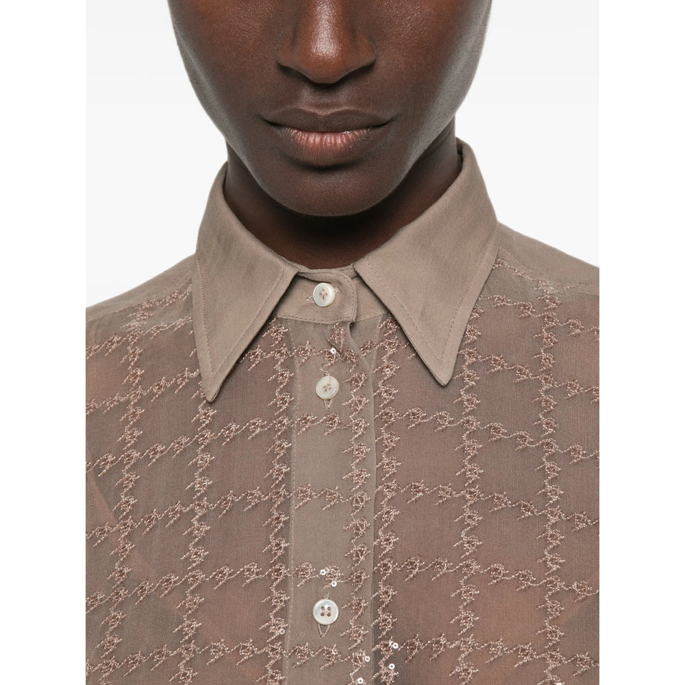 Brunello Cucinelli Brown Tops - Shirts Women BRUNELLO CUCINELLI