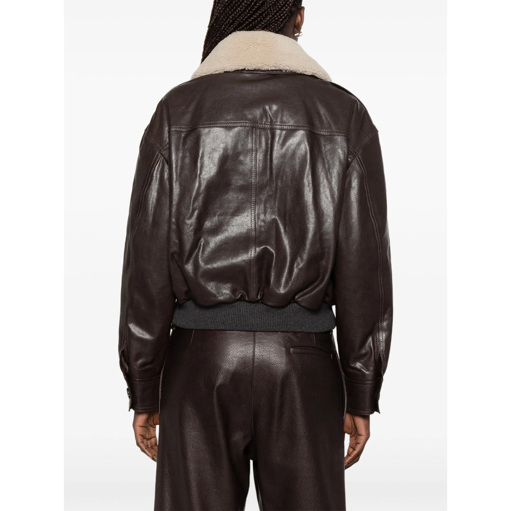 Brunello Cucinelli Brown Jackets - Leather Jackets Women BRUNELLO CUCINELLI