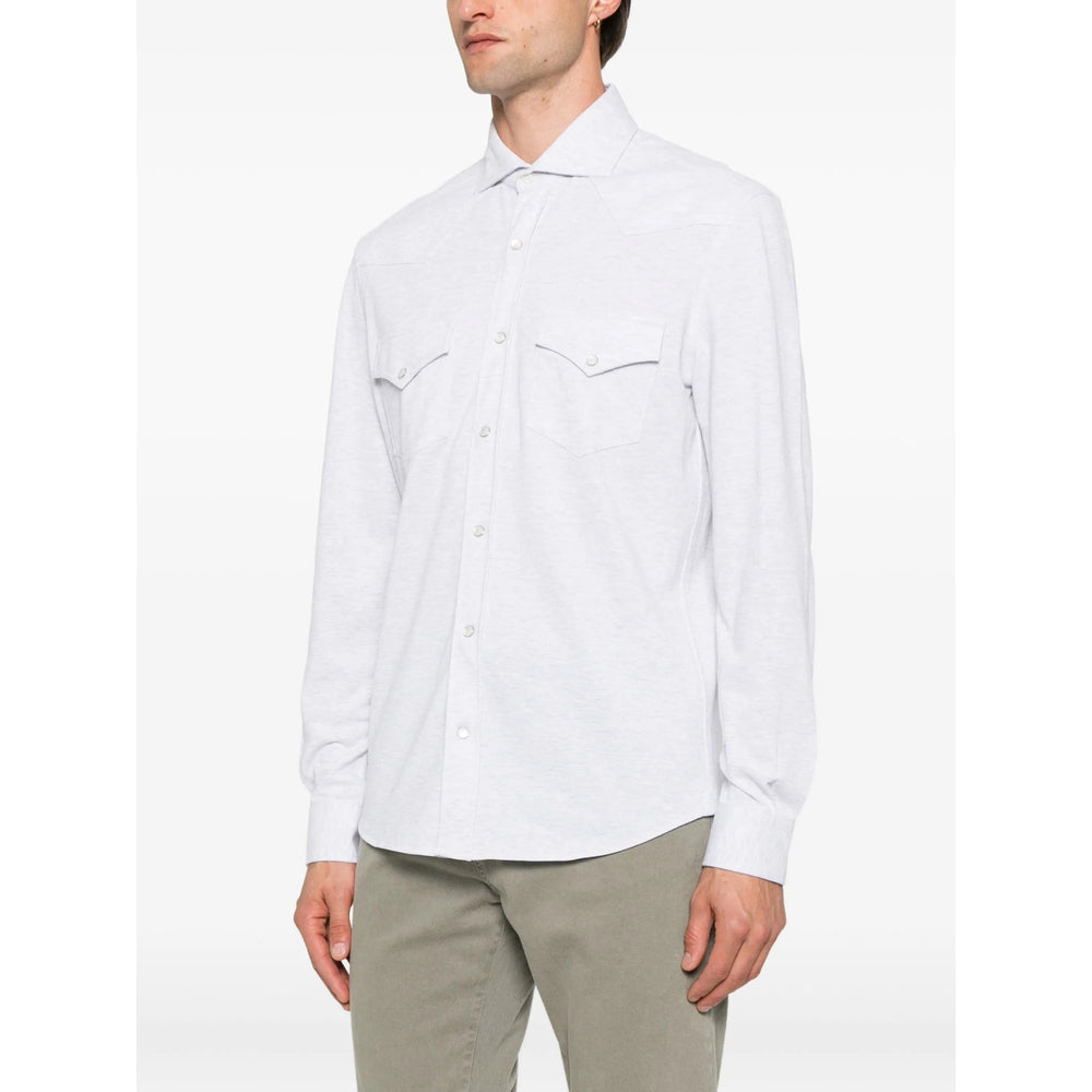 Brunello Cucinelli Grey Shirts Men BRUNELLO CUCINELLI