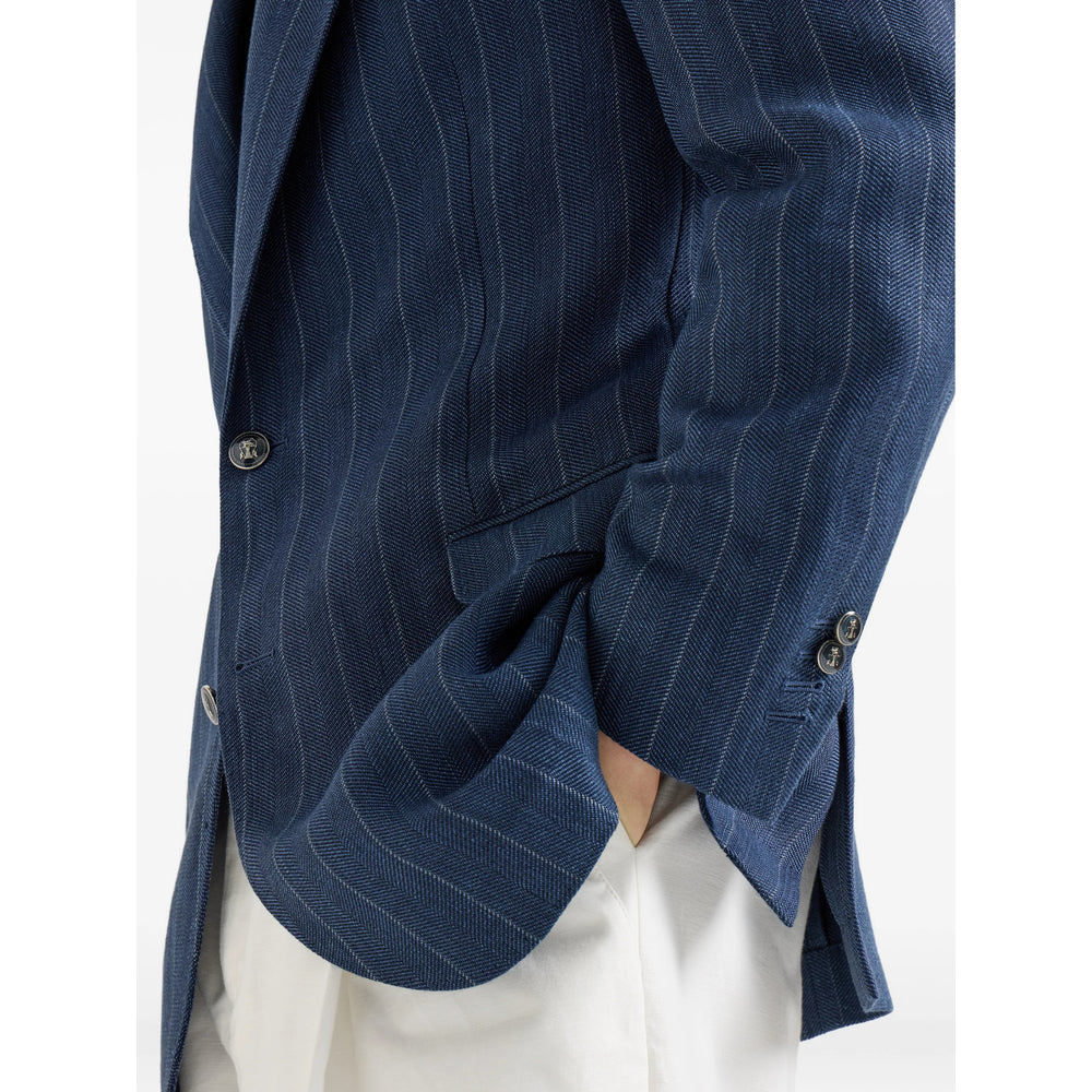 Brunello Cucinelli Blue Jackets - Blazers Men BRUNELLO CUCINELLI