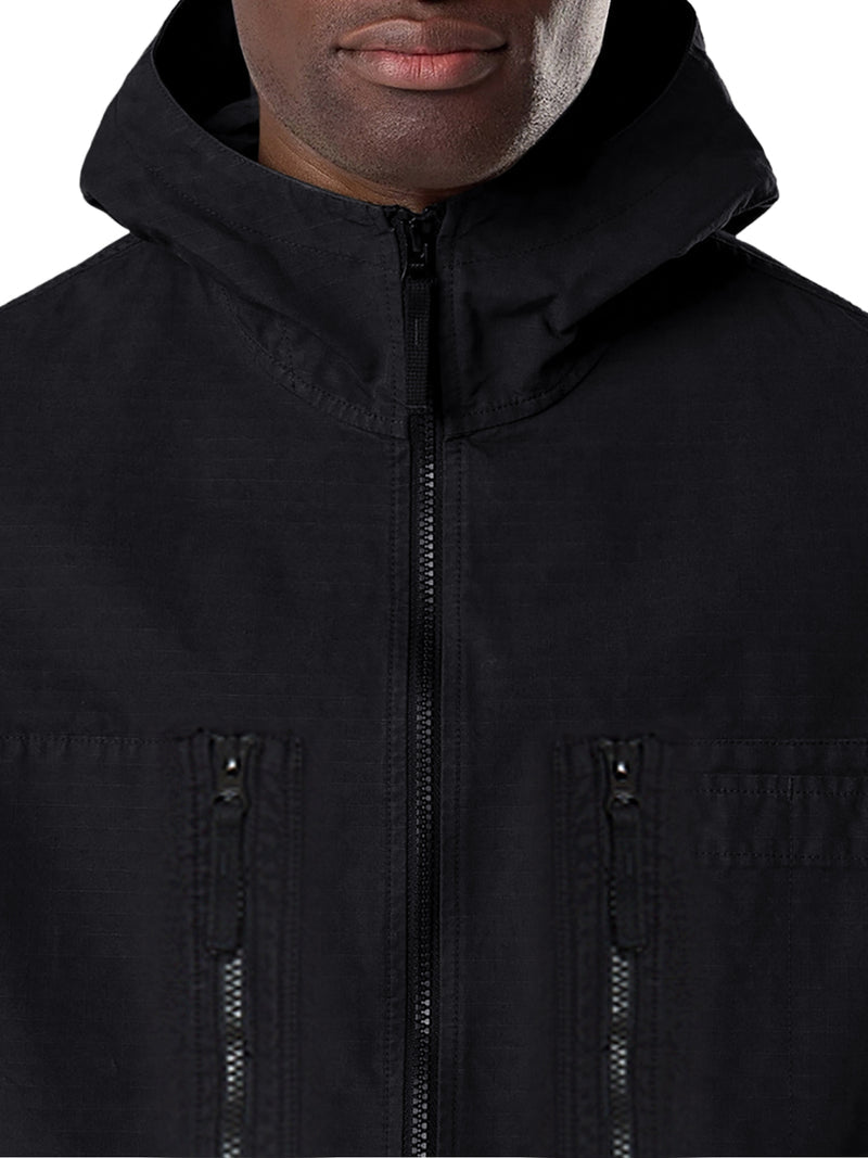 Stone Island Men Cotton Overshirt With Hood And Stone Island Badge STONE ISLAND