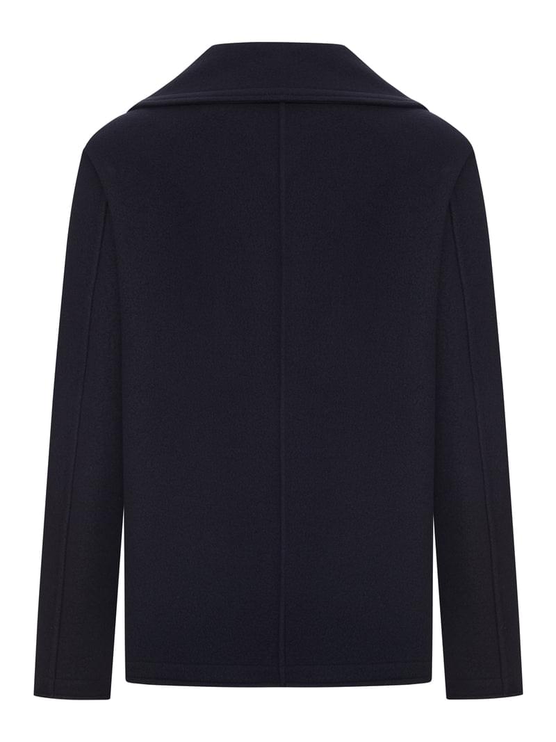 Stone Island Men Navy Blue Double-Breasted Wool And Cashmere Blend Jacket STONE ISLAND