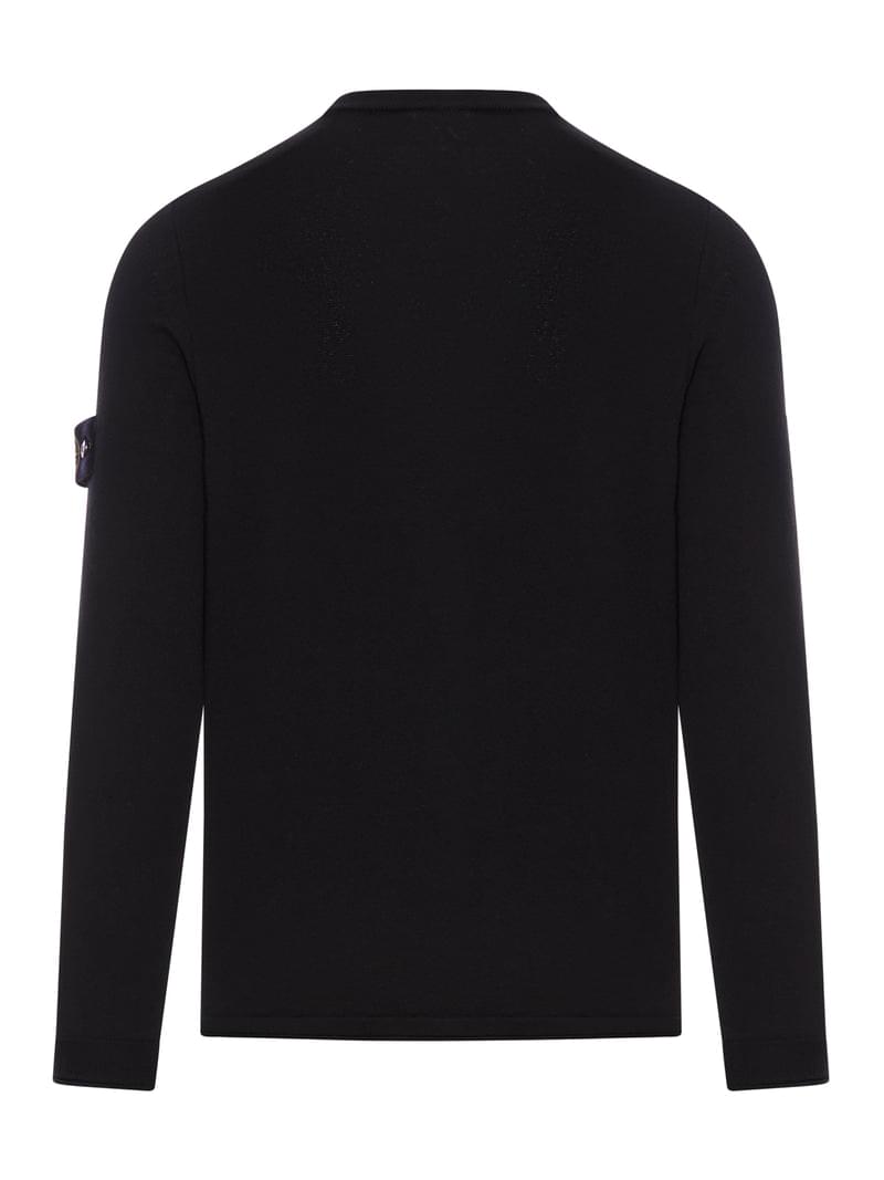 Stone Island Men Crew Neck Wool Sweater With Badge STONE ISLAND