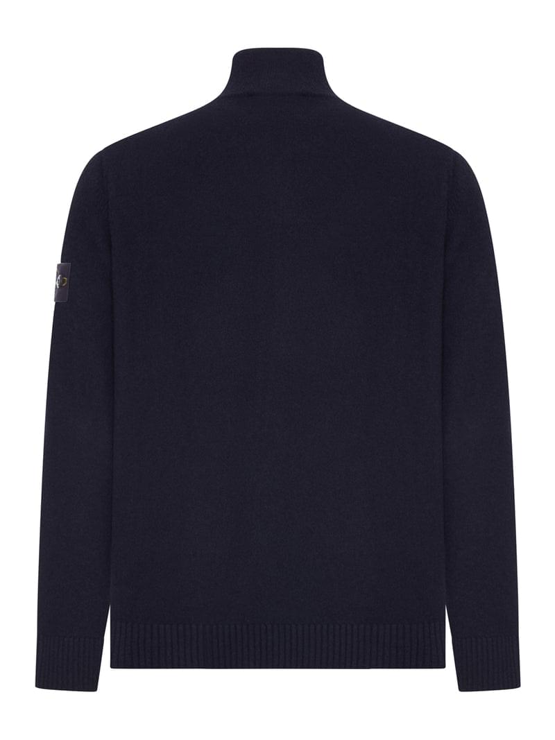 Stone Island Men Full Zip Wool Sweater With High Neck STONE ISLAND