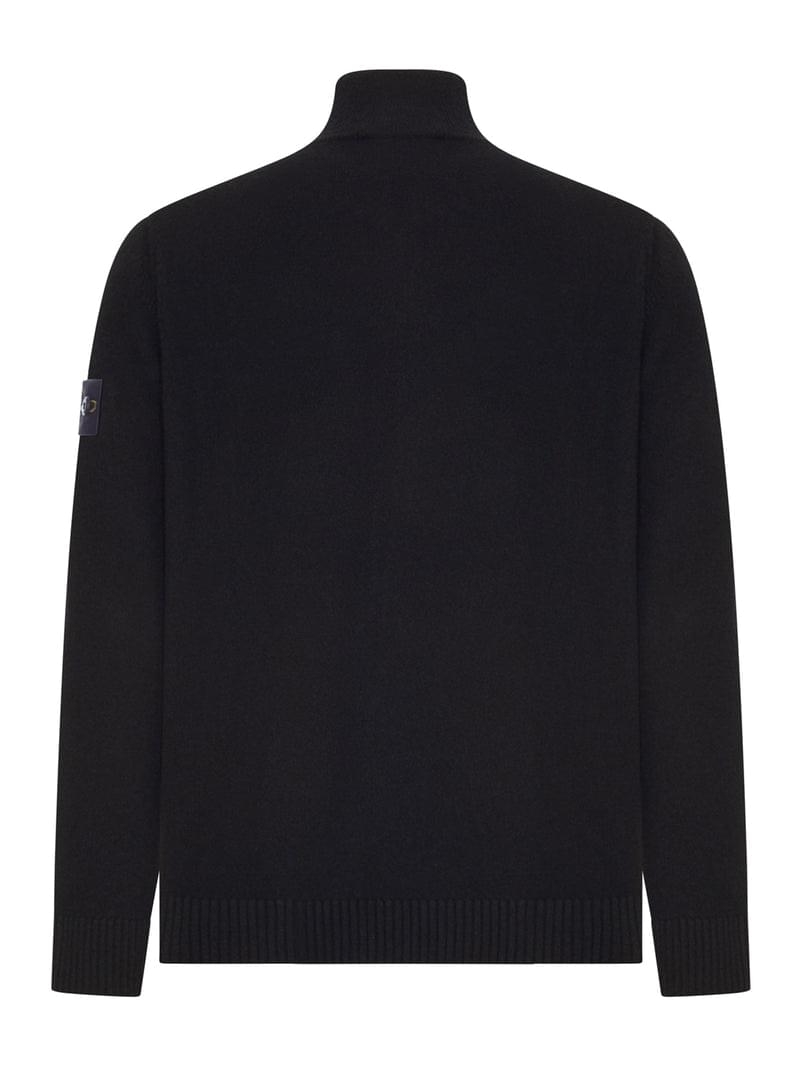 Stone Island Men Full Zip Wool Sweater With High Neck STONE ISLAND