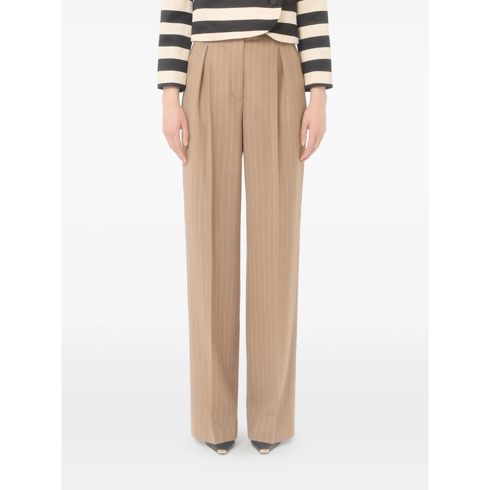 Valentino Neutrals Trousers - Straight Trousers Women VALENTINO