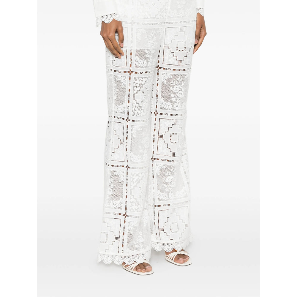 Zimmermann Neutrals Trousers - Palazzo Pants Women ZIMMERMANN