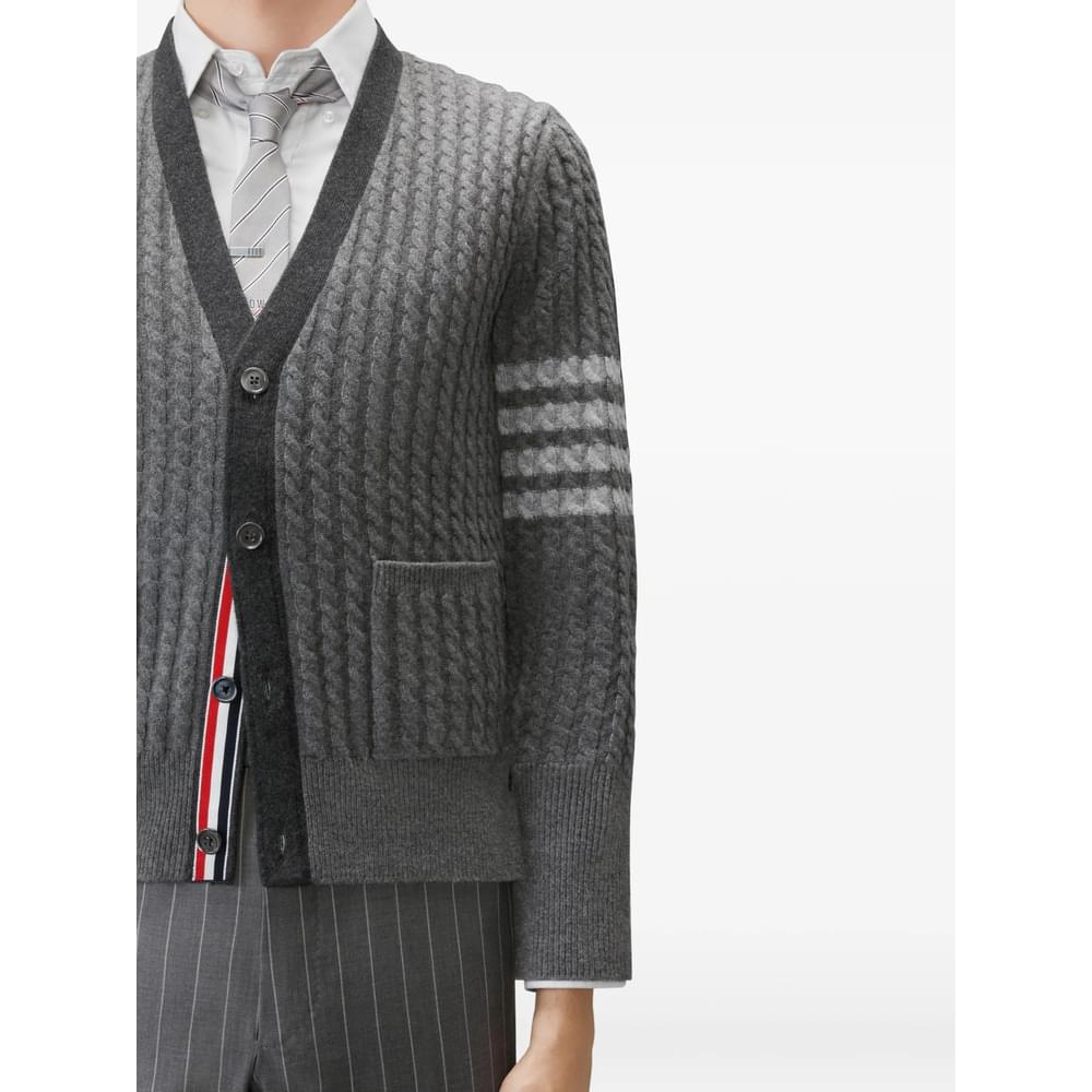 Thom Browne Grey Sweaters & Knitwear - Cardigans Men THOM BROWNE