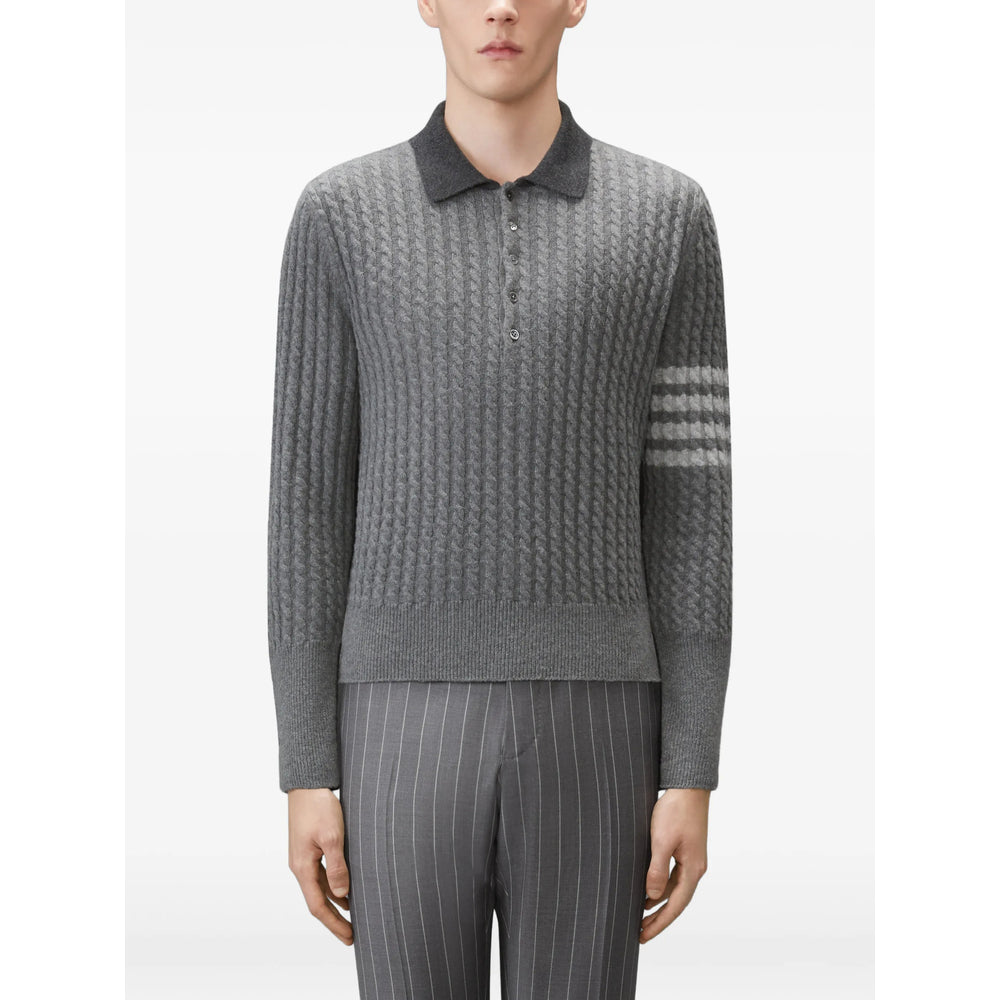Thom Browne Grey Polo Shirts Men THOM BROWNE
