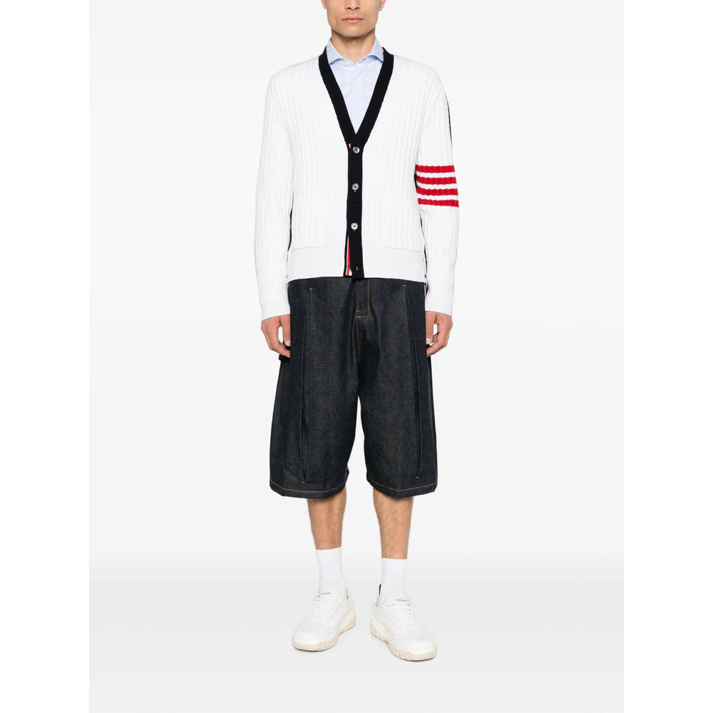 Thom Browne White Sweaters & Knitwear - Cardigans Men THOM BROWNE