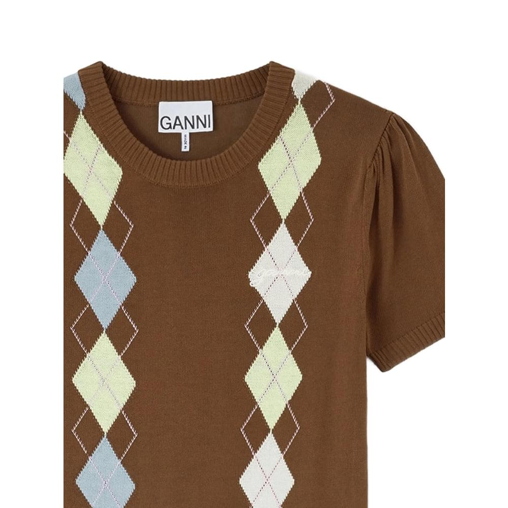 Ganni Brown Tops - T-Shirts & Jerseys Women GANNI