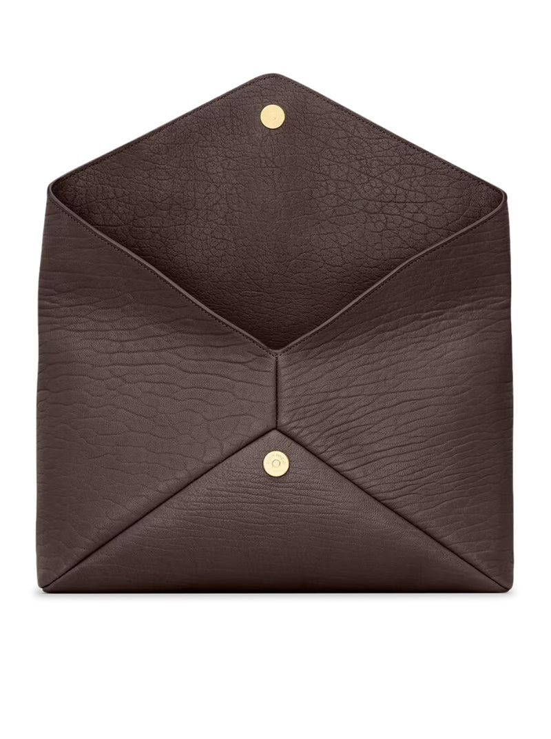Saint Laurent Women Cassandre Large Lambskin Envelope Pouch SAINT LAURENT