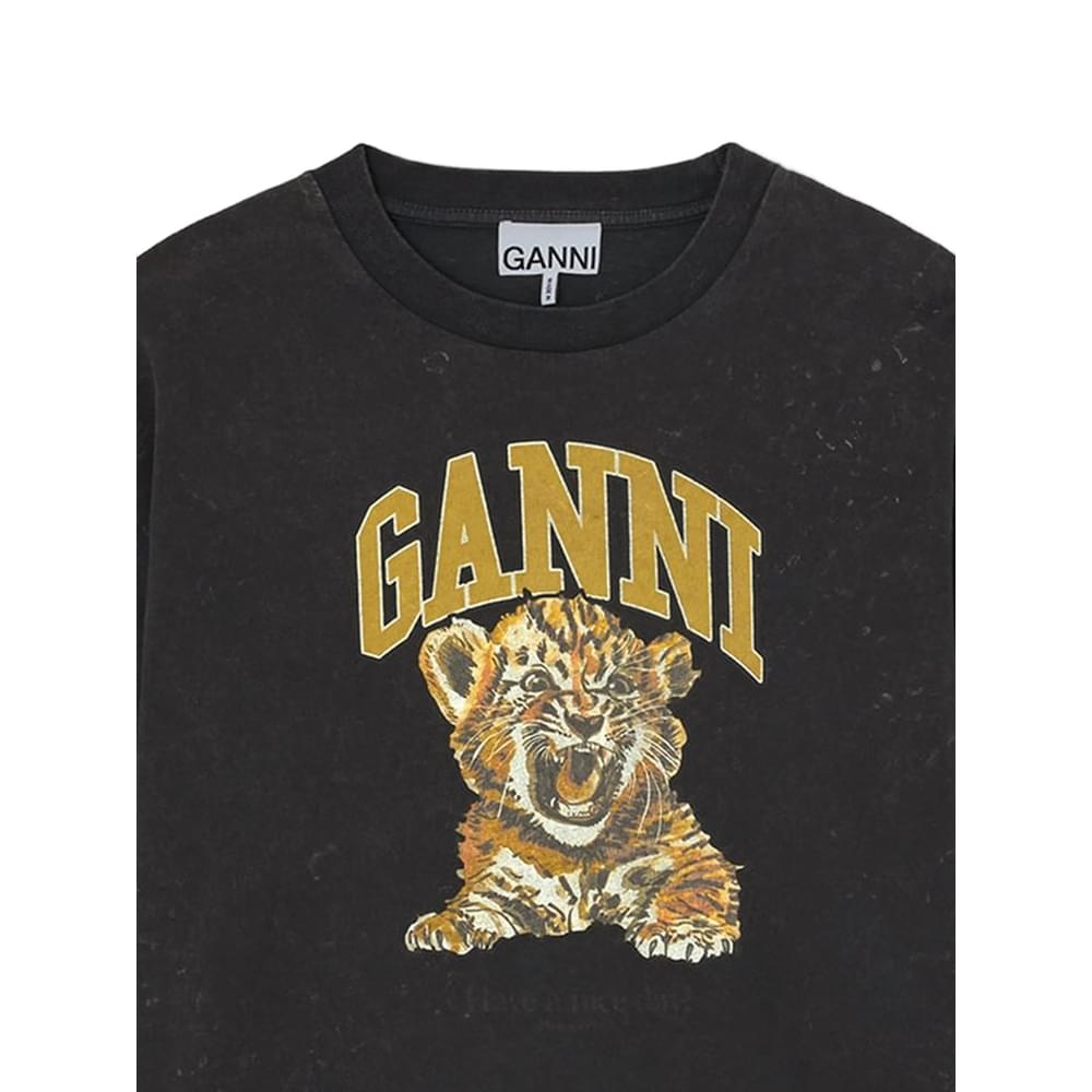 Ganni Black Tops - T-Shirts & Jerseys Women GANNI