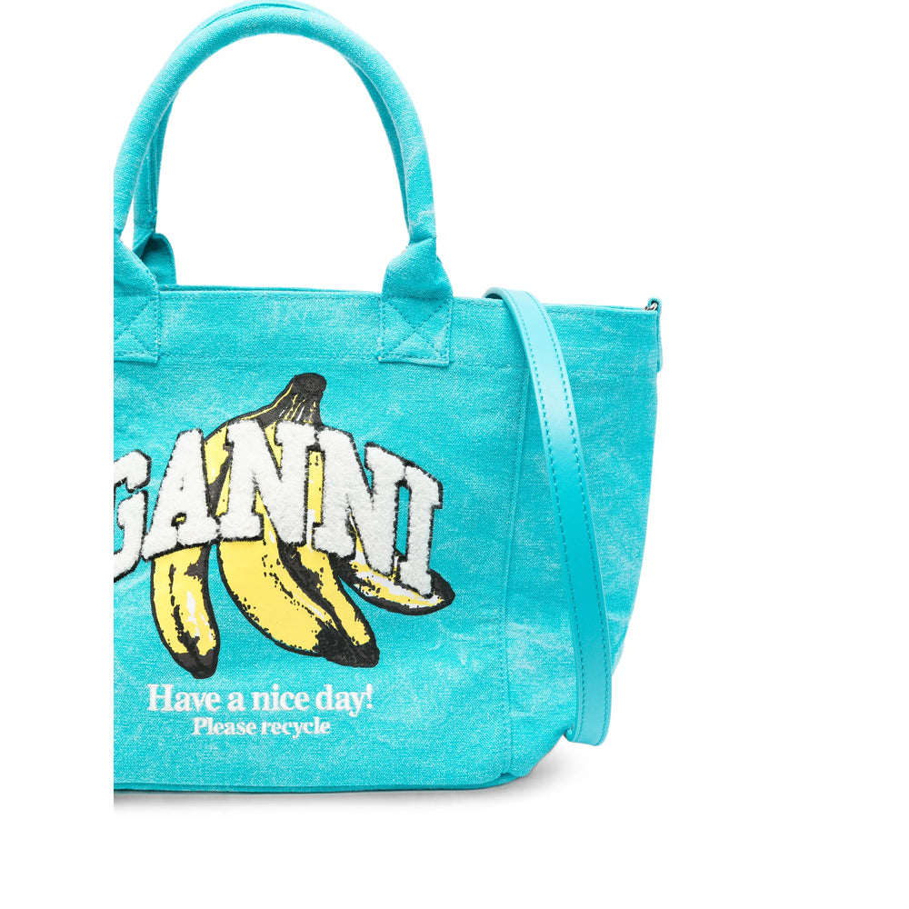 Ganni Blue Tote Bags Women GANNI