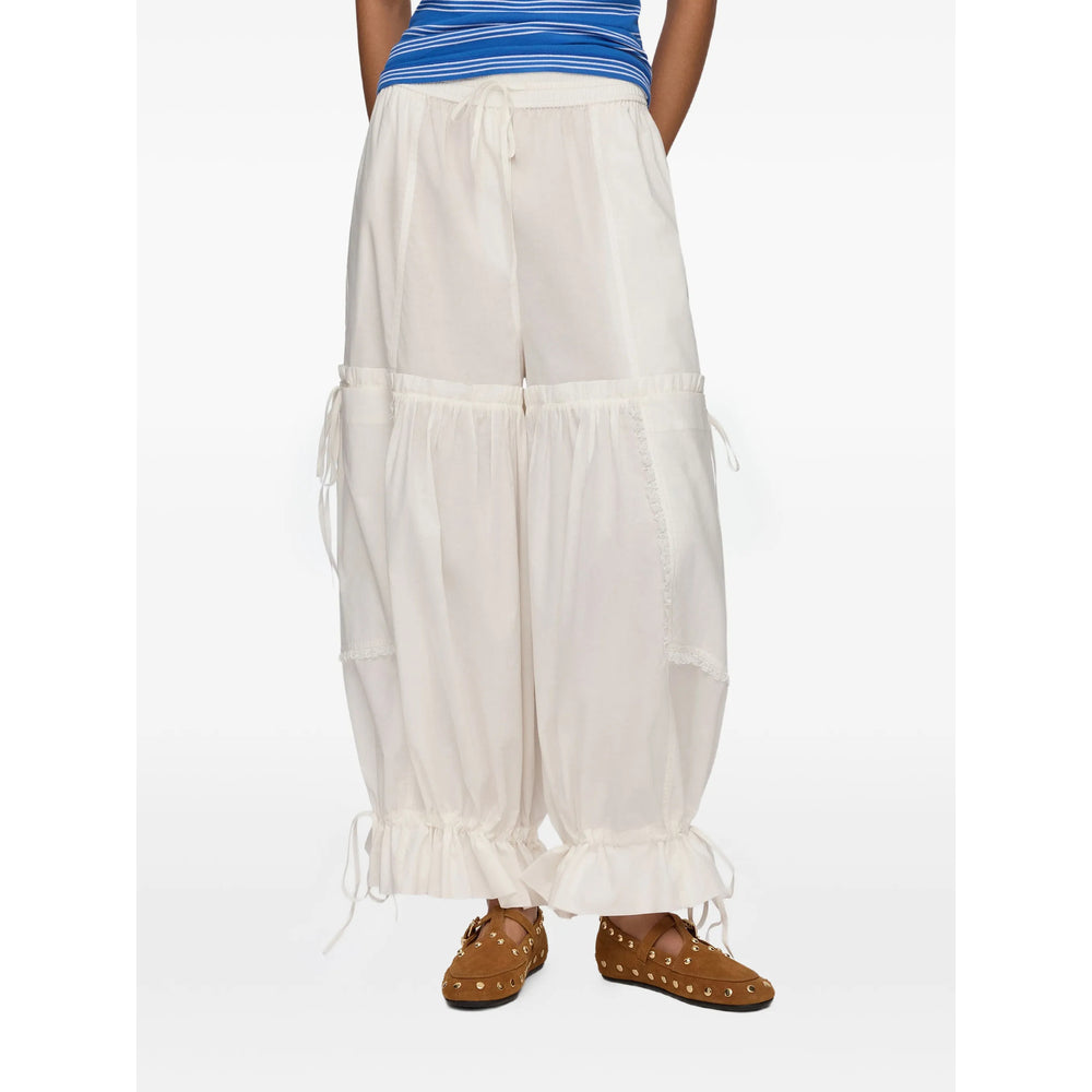 Ganni White Trousers - Tapered Trousers Women GANNI