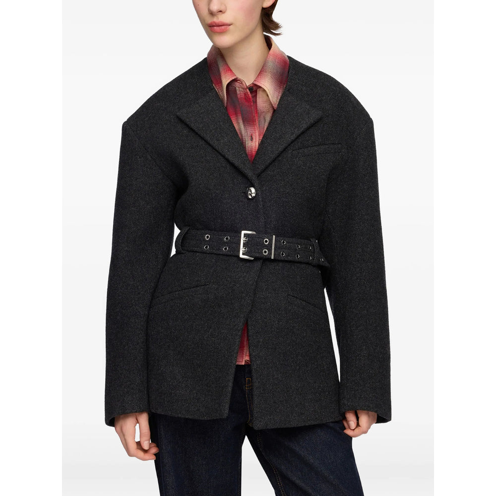 Ganni Grey Jackets - Oversized Jackets Women GANNI
