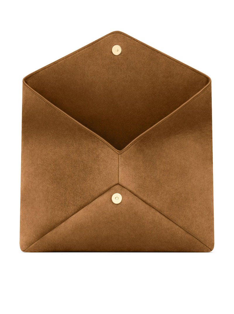 Saint Laurent Women Large Cassandre Envelope Clutch In Suede SAINT LAURENT